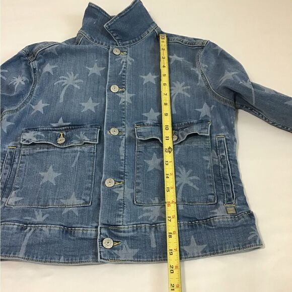 LulaRoe Denim Trucker Style Print Jean Jacket Size Small - Picture 11 of 11